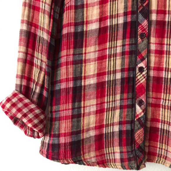 Plaid Western Style Button Front Shirt - Picture 3 of 4